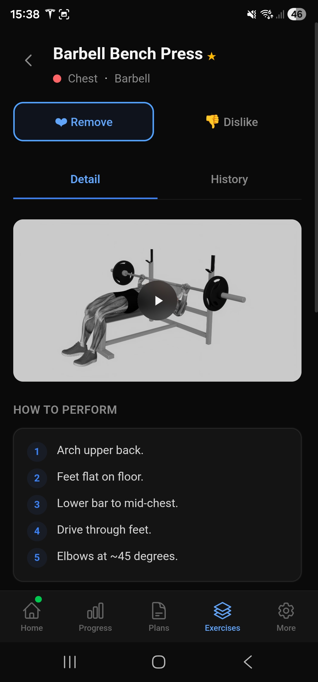 Exercise detail